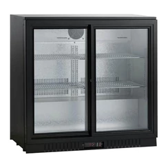 SC 211 SLE tolóajtós fekete back bárhűtő LED világítással, ventilációs, üvegajtó