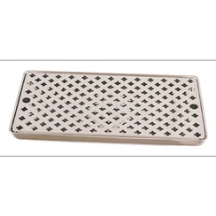 Csepptálca pultra helyezhető, poháröblítő nélkül 404x218x22 mm, króm