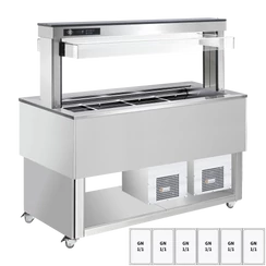 TR BLUE+ 6I Hűtött, állítható ételkínáló sziget GN 6-1/1 Inox 