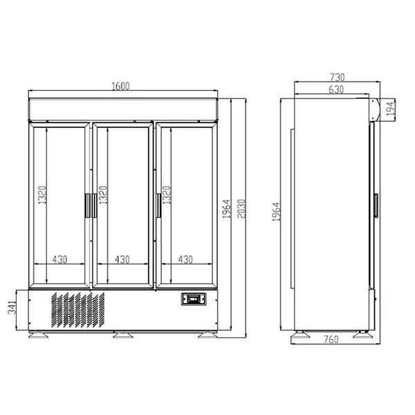 KH-VF1600 G3DCA KHORIS Szupermarket fagyasztóvitrin
