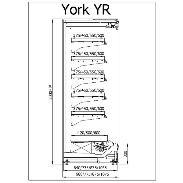 R-1 YR 100/70/200 YORK Hűtött faliregál telep. aggr.