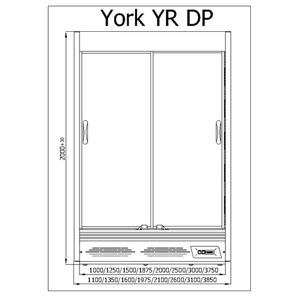 R-1 YR 100/80/200 YORK Hűtött faliregál telep. aggr.