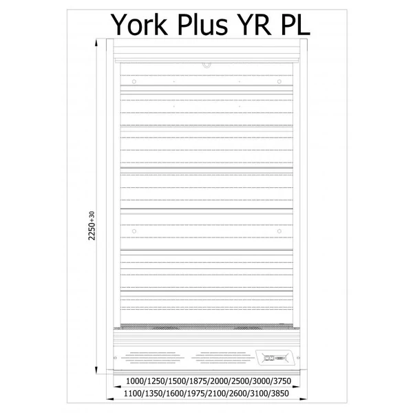 R-1 YR PL 100/70/225 YORK PLUS Hűtött faliregál telep. aggr.