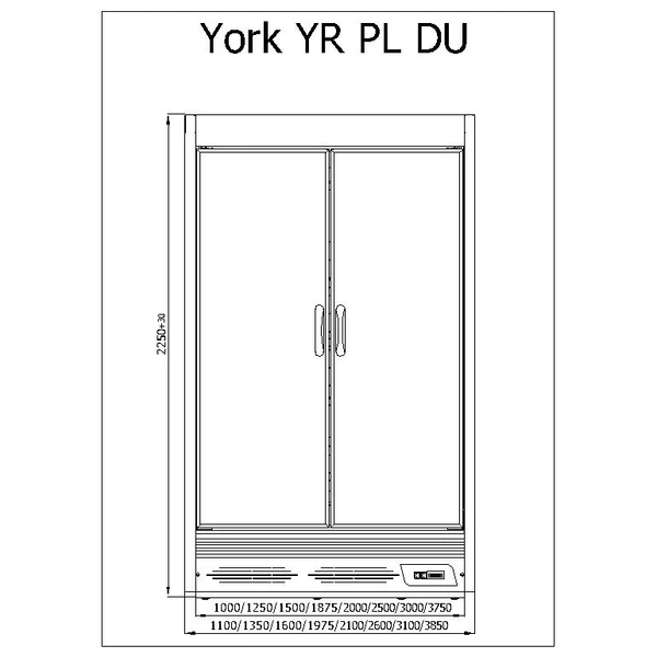 R-1 YR PL 100/70/225 YORK PLUS Hűtött faliregál telep. aggr.