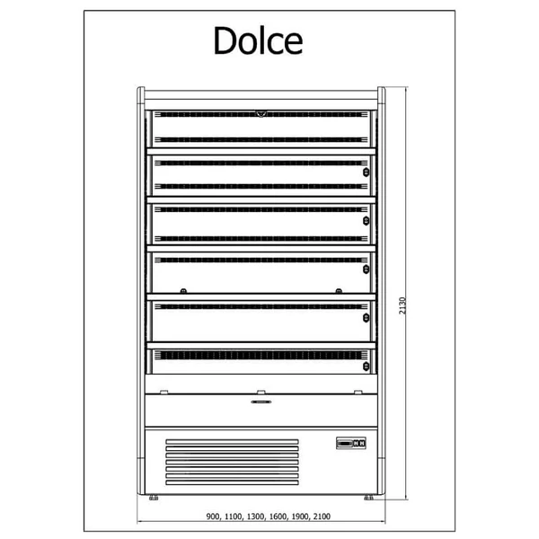 R-1 DC 110/80 DOLCE Hűtött faliregál telep. aggr. (ventilációs)