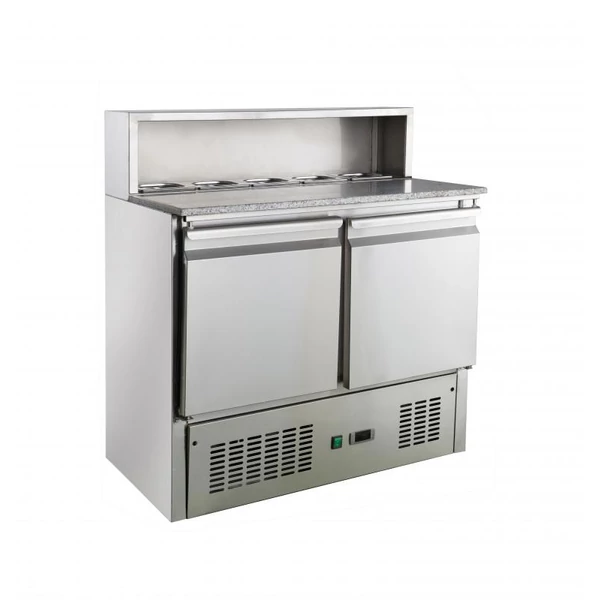 KH-PS900 Pizzaasztal gránit munkalap és salátahűtő KHORIS Pizzaasztal