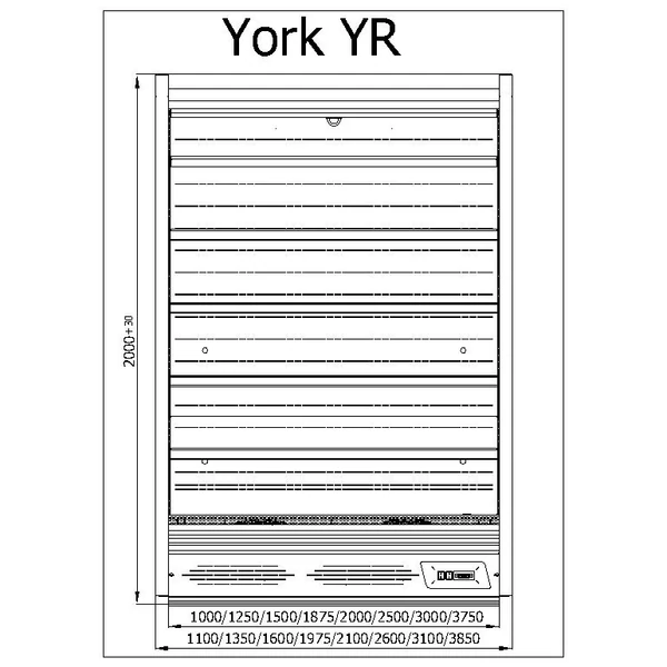 R-1 YR 100/90/200 YORK Hűtött faliregál telep. aggr.