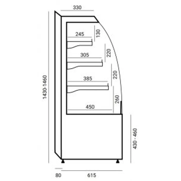 VERMELLO MINI 600 Süteményes pult