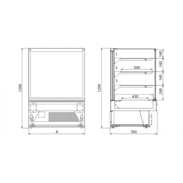 VERTIKA C 600 DG Süteményes pult
