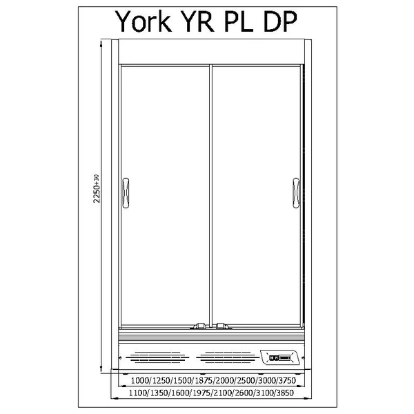 R-1 YR PL 100/90/225 YORK PLUS Hűtött faliregál telep. aggr.