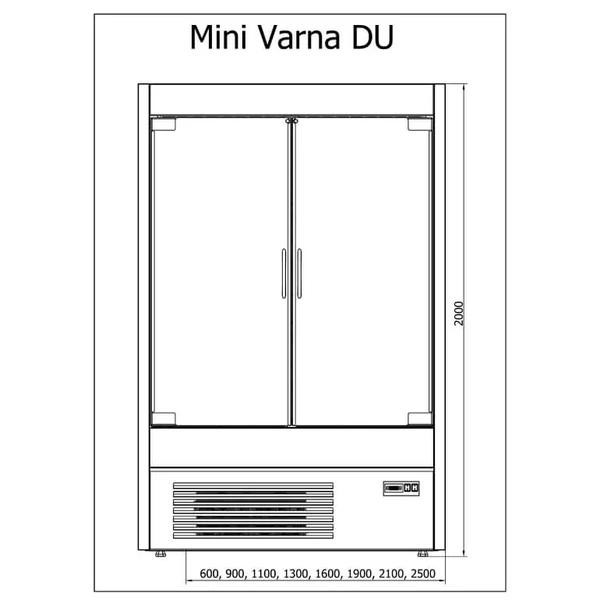 R-1 MVR 60/60/DU MINI VARNA Hűtött faliregál beép. aggr. (nyíló ajtókkal) (V)