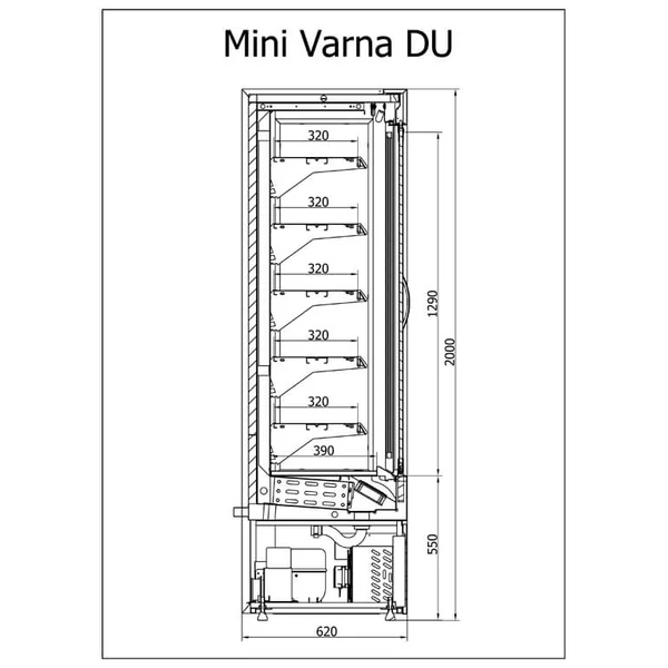 R-1 MVR 60/60/DU MINI VARNA Hűtött faliregál beép. aggr. (nyíló ajtókkal) (V)