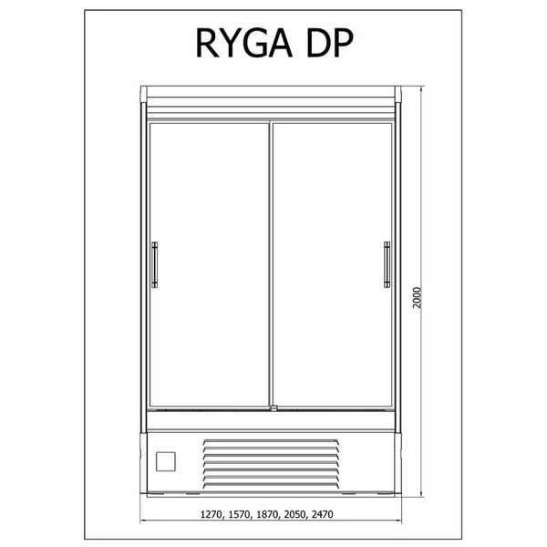 R-1 RG 100/80/DP RYGA Hűtött faliregál beép. aggr. (csúszó ajtókkal) (V)
