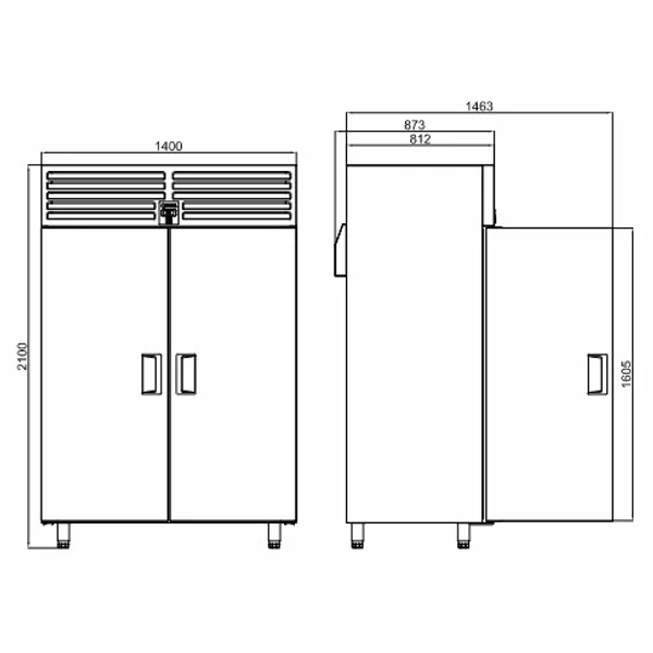 KHP-VF14SD INOX KHORIS PREMIUM Kétajtós rozsdamentes fagyasztó