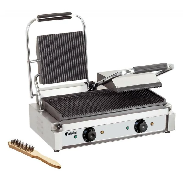 Dupla Kontakt Grill, bordázott / bordázott