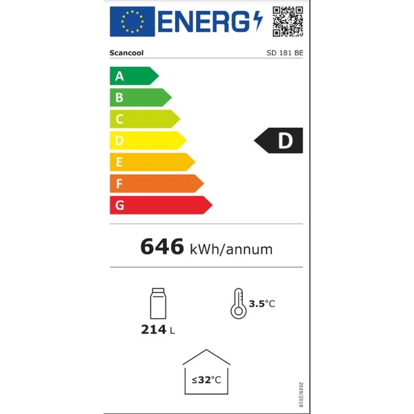 SD 181 BE Üvegajtós hűtővitrin (fekete)