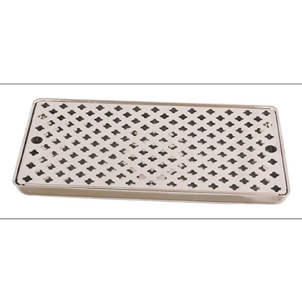 Csepptálca pultra helyezhető, poháröblítő nélkül 404x218x22 mm, króm