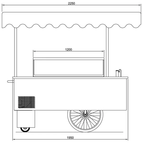 K-1 RK 7 RIKSHA Fagylaltos kocsi, kerekes