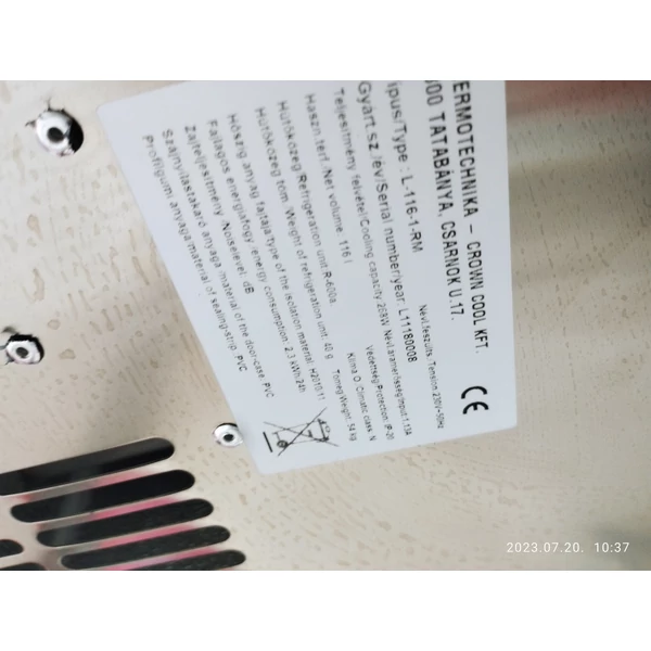TC 116INOX Hűtővitrin - ÉRTÉKCSÖKKENT