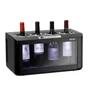 4FL-100 4 palackos fekete asztali borhűtő LED világítással fehér és vörösborokhoz