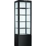 CL-238 fekete álló négyoldalú üveg hűtővitrin LED világítás, alkalmas kávézóba és cukrászdába